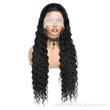 210 Density Indian Virgin Remy Cuticle Aligned Curly Human Hair Closure Wig 360 Natural Lace Front Deep Wave Curly Wigs